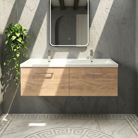 [BFLE3022F2] Bramshall Wall Hung 2 Drawer Vanity Basin Unit - 1200mm - Choice of Colour and Basin Type - Silo