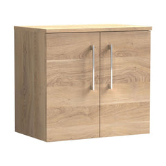 [BFLE3023W] Bramshall Contemporary 2 Door Wall Hung Vanity Unit with Worktop, 600mm, Choice of Colour - Cutout