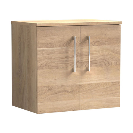 [BFLE3023W] Bramshall Contemporary 2 Door Wall Hung Vanity Unit with Worktop, 600mm, Choice of Colour - Cutout