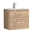 [BFLE3024B] Balterley  Contemporary Bathroom 2 Soft Close Drawer & Minimalist Wall Hung Vanity Unit Basin, Bleached Oak, 600mm - Cutout