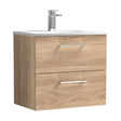 [BFLE3024G] Balterley  Modern Bathroom Wall Hung 2-Drawer Vanity & Basin, Bleached Oak, 600mm - Cutout