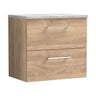 [BFLE3024LBG] Bramshall Contemporary 2 Drawer Wall Hung Vanity Unit with Bellato Grey Laminate Worktop, Choice of Size and Colour - Cutout