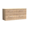 [BFLE3024W2] Bramshall Contemporary 4 Drawer Wall Hung Vanity Unit with Worktop, 1200mm, Choice of Colour - Cutout
