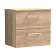 [BFLE3024W] Balterley Level Modern Bathroom 600mm Wall Hung 2 Soft Close Drawer Vanity Unit with Worktop, 558 x 605 x 390mm, Bleached Oak - Cutout