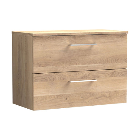 [BFLE3026W] Bramshall Contemporary 2 Soft Close Drawer Wall Hung Vanity Unit with Worktop, Choice of Size and Colour - Cutout