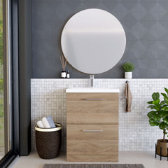 [BFLE3033A] Bramshall Contemporary 2 Drawer Floor Standing Vanity Unit, Choice of Size, Colour and Basin