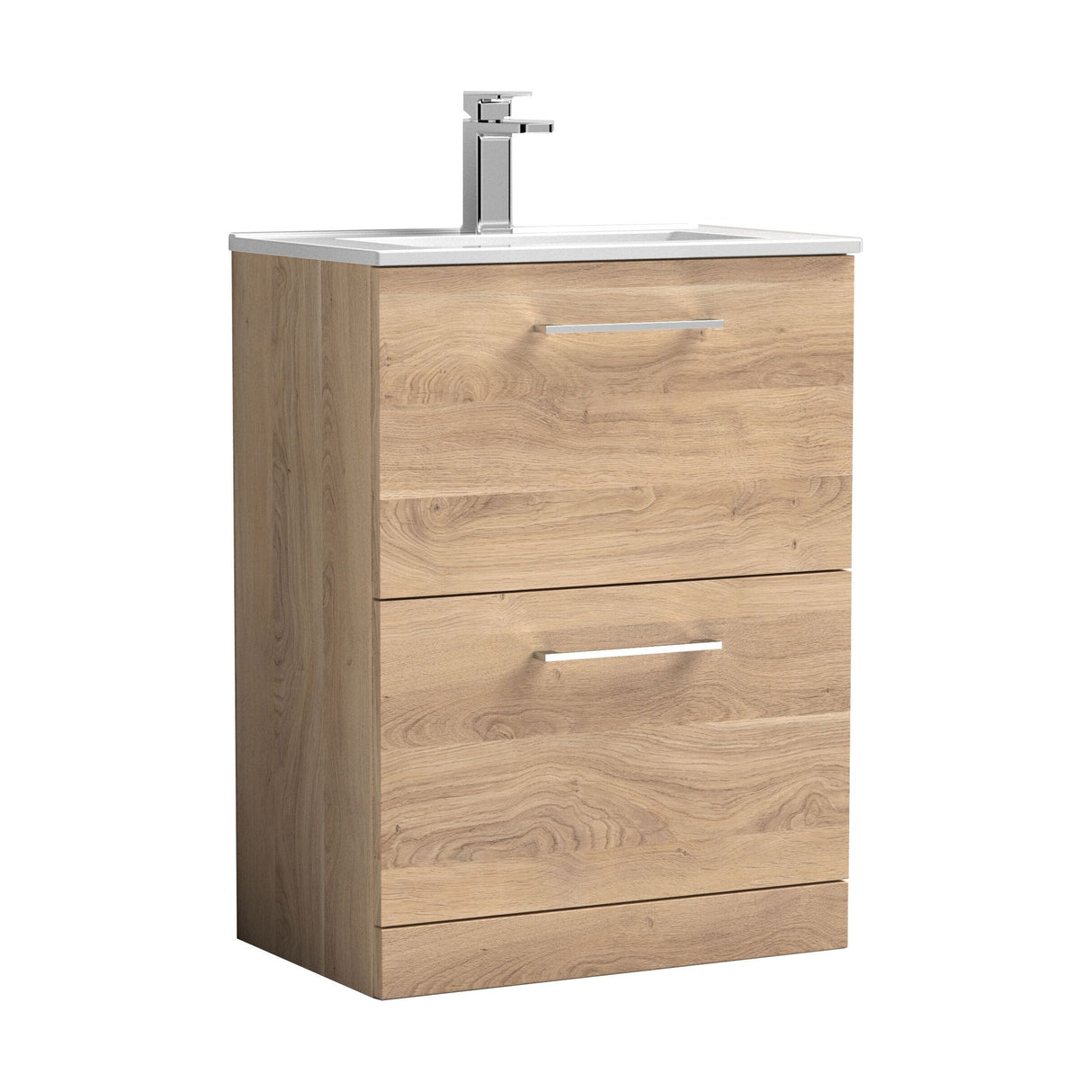 [BFLE3033B] Bramshall Contemporary 2 Drawer Floor Standing Vanity Unit, Choice of Size, Colour and Basin - Cutout