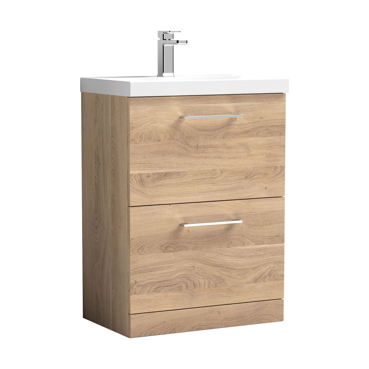 [BFLE3033D] Bramshall Contemporary 2 Drawer Floor Standing Vanity Unit, Choice of Size, Colour and Basin - Cutout