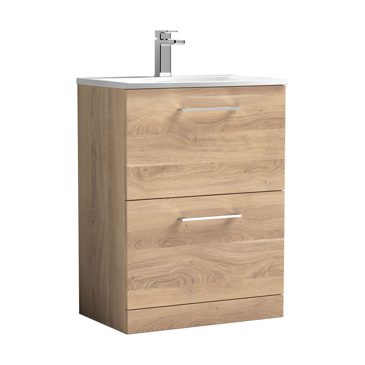 [BFLE3033G] Bramshall Contemporary 2 Drawer Floor Standing Vanity Unit, Choice of Size, Colour and Basin - Cutout