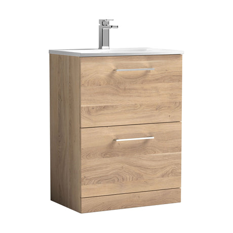 [BFLE3033G] Bramshall Contemporary 2 Drawer Floor Standing Vanity Unit, Choice of Size, Colour and Basin - Cutout