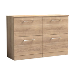 [BFLE3033W2] Bramshall Contemporary 4 Drawer Floor Standing Vanity Unit with Worktop, 1200mm, Choice of Colour - Cutout