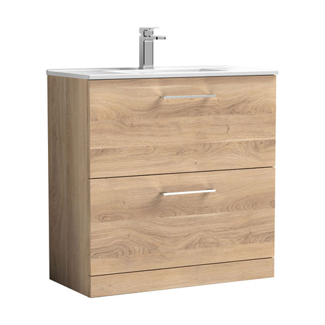 [BFLE3035B] Bramshall Contemporary 2 Drawer Floor Standing Vanity Unit, Choice of Size, Colour and Basin - Cutout