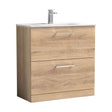 [BFLE3035B] Balterley  Contemporary Bathroom 2 Soft Close Drawer & Minimalist Floor Standing Vanity Unit Basin, Bleached Oak, 800mm - Cutout