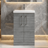 [BFLE501A] Contemporary Floor Standing Vanity Unit with Mid-Edge Basin, Choice of Size - Silo