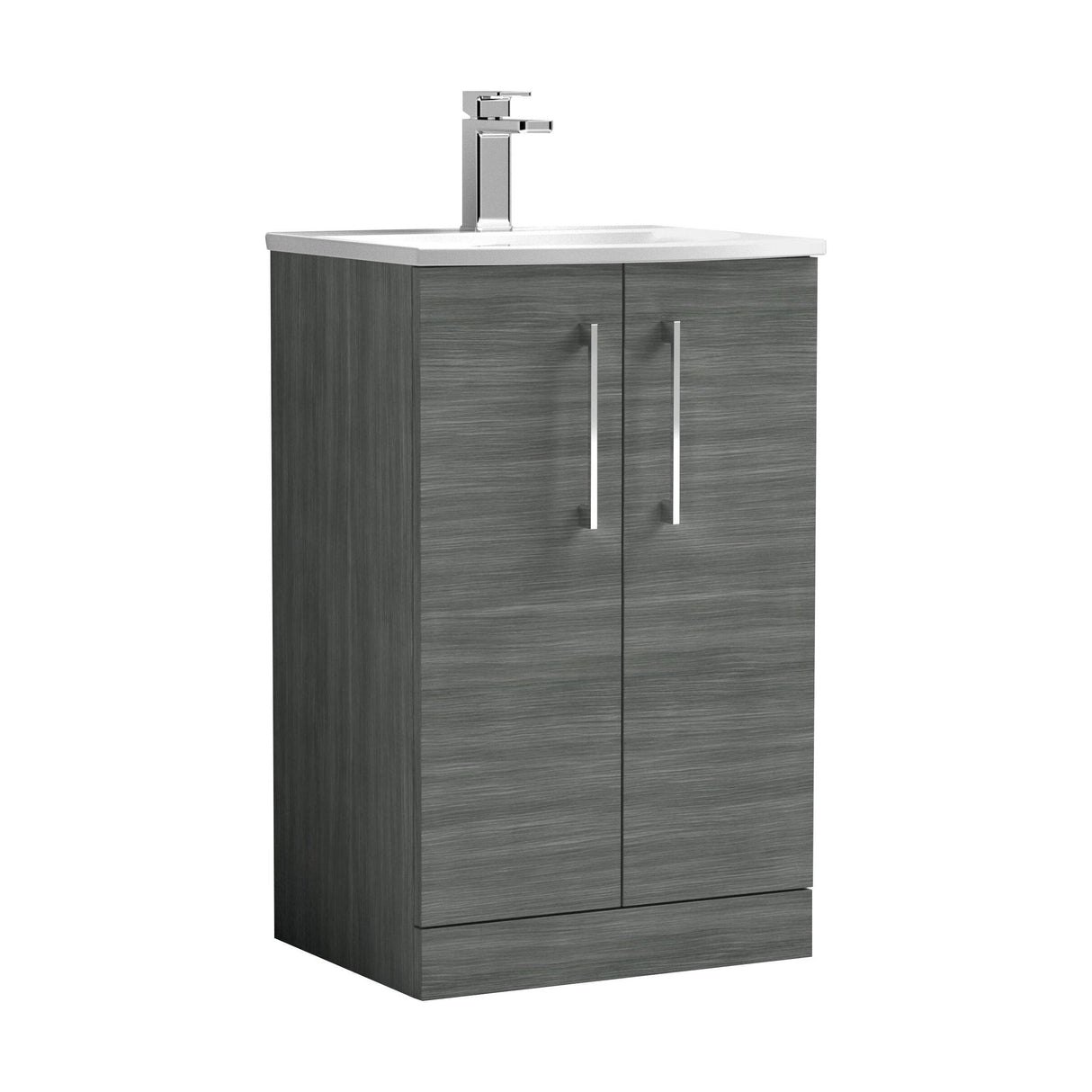 [BFLE501G] Bramshall Contemporary 2 Soft Close Doors Floor Standing Vanity Basin Unit, Choice of Size/Basin Type/Colour - Cutout