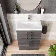 [BFLE503A] Contemporary Floor Standing Vanity Unit with Mid-Edge Basin, Choice of Size - Lifestyle 2