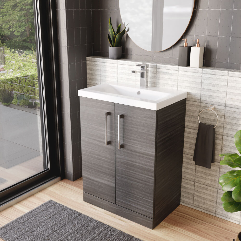[BFLE503A] Contemporary Floor Standing Vanity Unit with Mid-Edge Basin, Choice of Size - Lifestyle 3