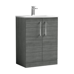 [BFLE503G] Bramshall Contemporary 2 Soft Close Doors Floor Standing Vanity Basin Unit, Choice of Size/Basin Type/Colour - Cutout