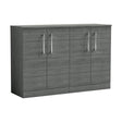 [BFLE503W2] Balterley Level Modern Bathroom 2 Door Floor Standing Vanity Unit with Worktop & Handles, Anthracite Woodgrain, 1205 mm - Cutout