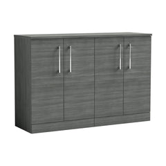 [BFLE503W2] Balterley Level Modern Bathroom 2 Door Floor Standing Vanity Unit with Worktop & Handles, Anthracite Woodgrain, 1205 mm - Cutout