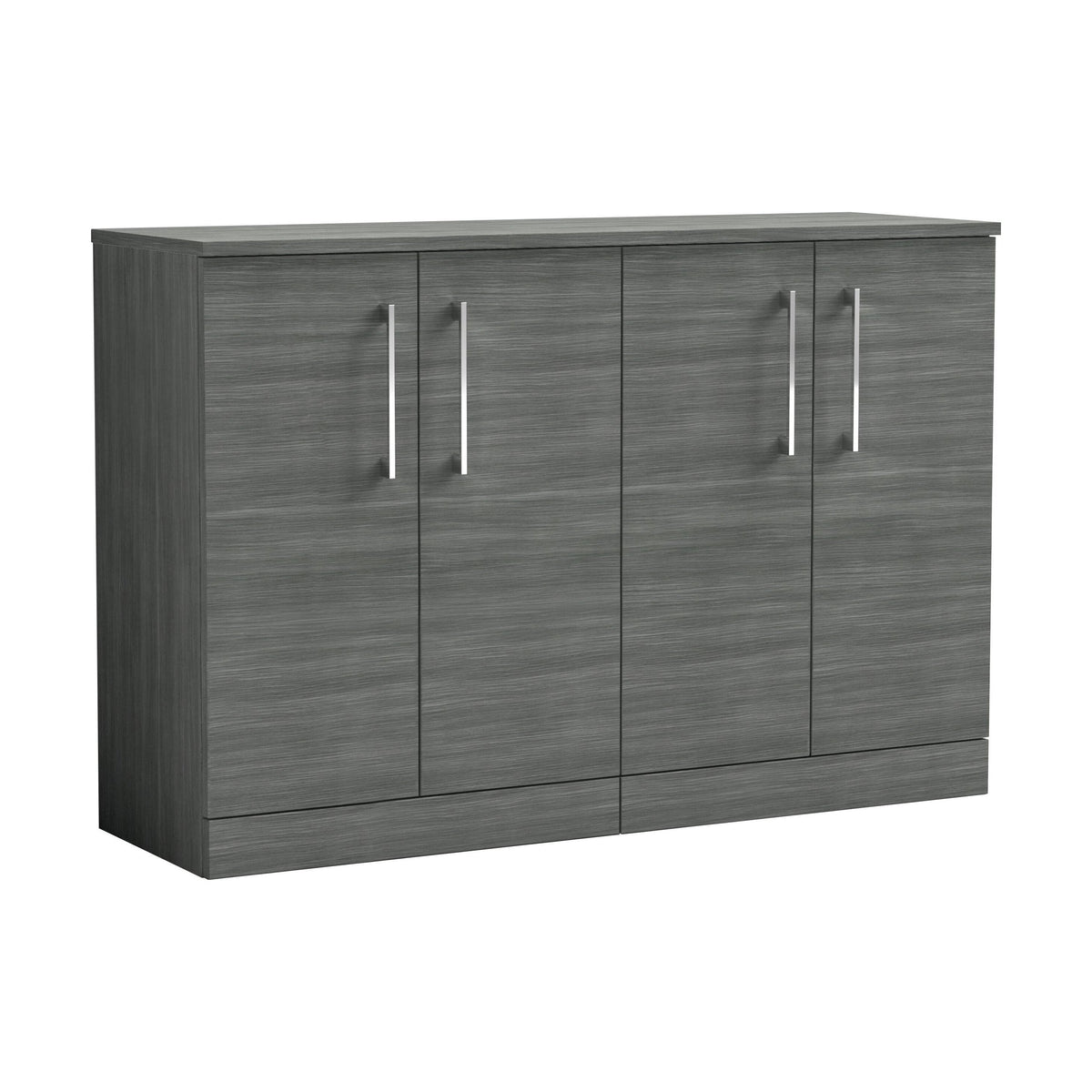 [BFLE503W2] Bramshall Contemporary 4 Door Floor Standing Vanity Unit with Worktop, 1200mm, Choice of Colour - Cutout