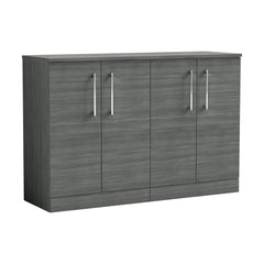 [BFLE503W2] Bramshall Contemporary 4 Door Floor Standing Vanity Unit with Worktop, 1200mm, Choice of Colour - Cutout