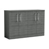 [BFLE503W2] Bramshall Contemporary 4 Door Floor Standing Vanity Unit with Worktop, 1200mm, Choice of Colour - Cutout
