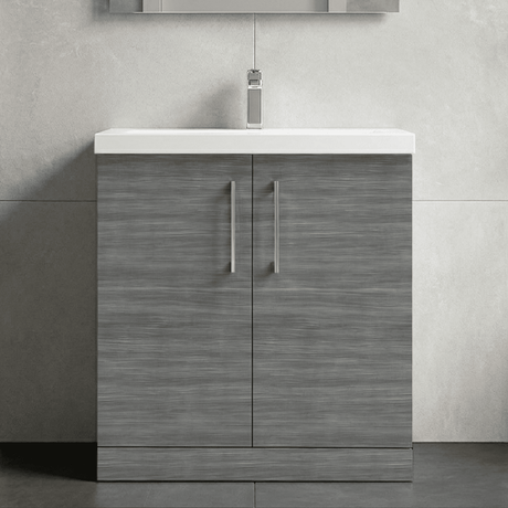 [BFLE505A] Contemporary Floor Standing Vanity Unit with Mid-Edge Basin, Choice of Size - Silo