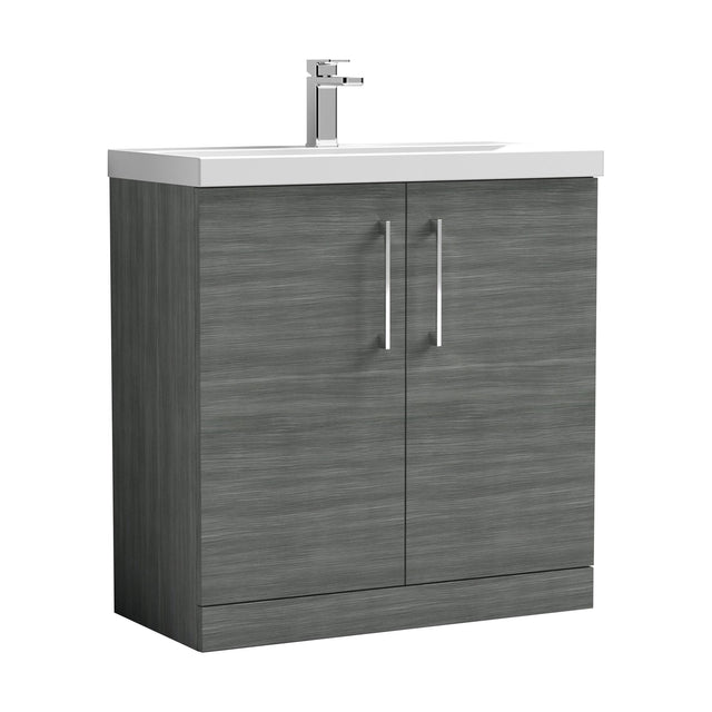 [BFLE505D] Balterley  Contemporary Bathroom Floor Standing 2-Door Vanity & Thin-Edge Basin, Anthracite, 800mm - Cutout
