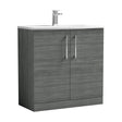 [BFLE505G] Balterley  Modern Bathroom 2 Soft Close Door Floor Standing Vanity & Basin, Anthracite, 800mm - Cutout