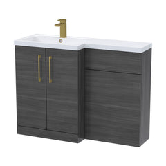 [BFLE511LH017] Bramshall Combination Vanity Unit with Basin & WC, Left Hand, 1100mm x 390mm - Choice of Colour and Handle Finish - Cutout