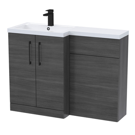 Bathroom Vanity Unit with Basin & WC Unit, Left Hand, 1100mm x 390mm - Choice of Colour