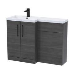 [BFLE511LH018] Bramshall Combination Vanity Unit with Basin & WC, Left Hand, 1100mm x 390mm - Choice of Colour and Handle Finish - Cutout