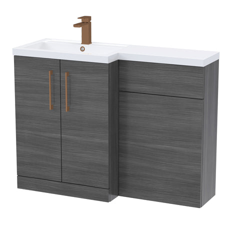 Bathroom Vanity Unit with Basin & WC Unit, Left Hand, 1100mm x 390mm - Choice of Colour