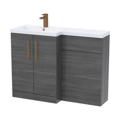 [BFLE511LH1516] Bramshall Combination Vanity Unit with Basin & WC, Left Hand, 1100mm x 390mm - Choice of Colour and Handle Finish - Cutout