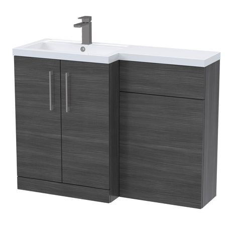 Bathroom Vanity Unit with Basin & WC Unit, Left Hand, 1100mm x 390mm - Choice of Colour