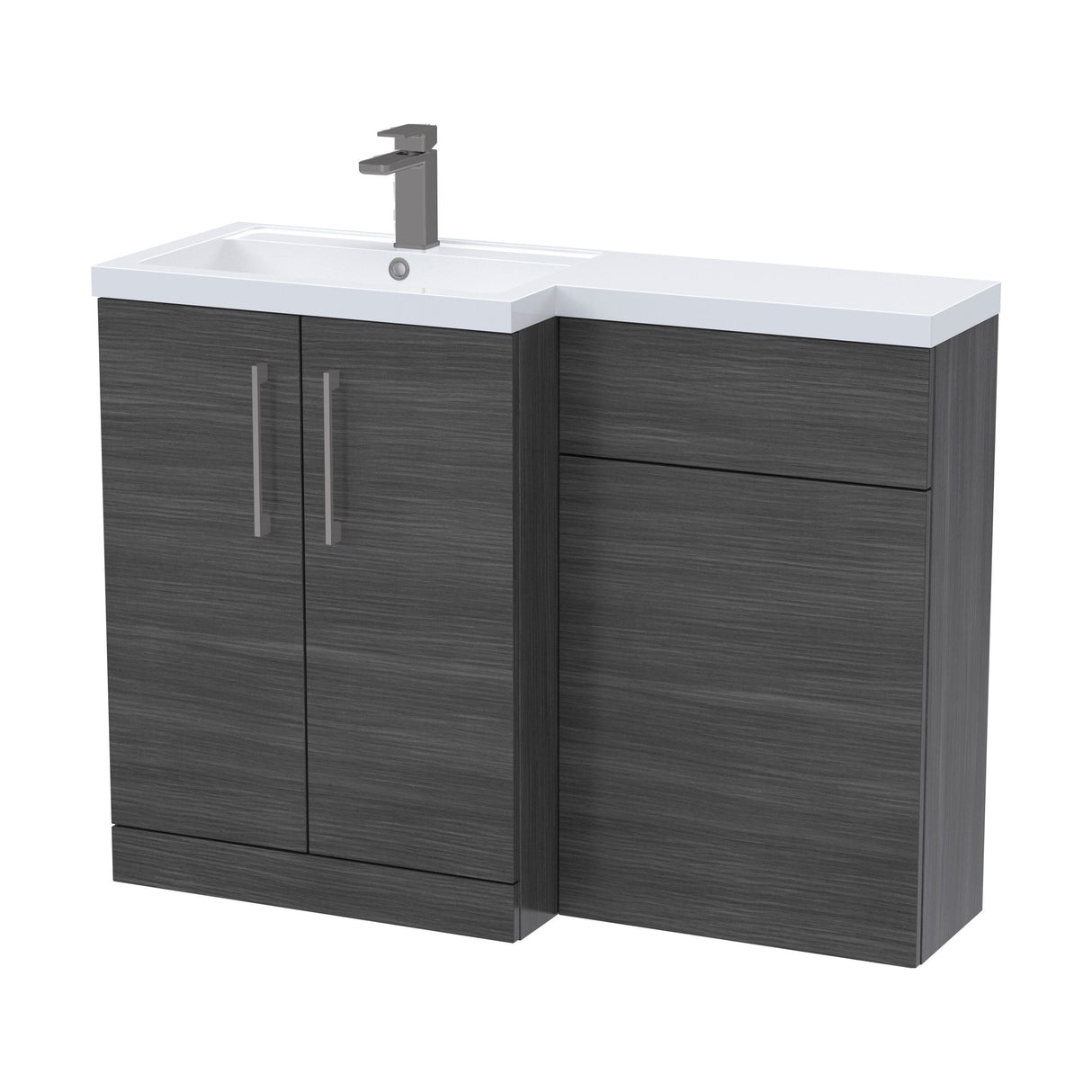[BFLE511LH716] Bramshall Combination Vanity Unit with Basin & WC, Left Hand, 1100mm x 390mm - Choice of Colour and Handle Finish - Cutout