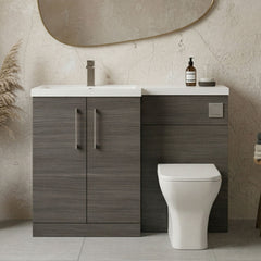 [BFLE511LH716] Bramshall Combination Vanity Unit with Basin & WC, Left Hand, 1100mm x 390mm - Choice of Colour and Handle Finish - Silo
