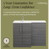 Bathroom Vanity Unit with Basin & WC Unit, Left Hand, 1100mm x 390mm - Choice of Colour