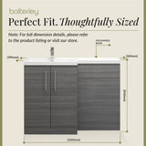 Bathroom Vanity Unit with Basin & WC Unit, Left Hand, 1100mm x 390mm - Choice of Colour