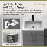 Bathroom Vanity Unit with Basin & WC Unit, Left Hand, 1100mm x 390mm - Choice of Colour