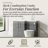 Bathroom Vanity Unit with Basin & WC Unit, Left Hand, 1100mm x 390mm - Choice of Colour