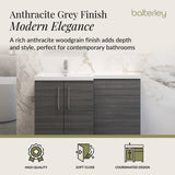 Bathroom Vanity Unit with Basin & WC Unit, Left Hand, 1100mm x 390mm - Choice of Colour