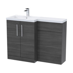 [BFLE511L] Bramshall Combination Vanity Unit with Basin & WC, Left Hand, 1100mm x 390mm - Choice of Colour and Handle Finish - Cutout