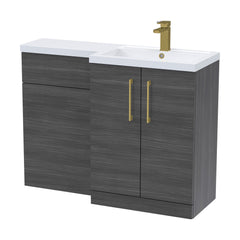 [BFLE511RH017] Bramshall Combination Vanity Unit with Basin & WC, Right Hand, 1100mm x 390mm - Choice of Colour and Handle Finish - Cutout
