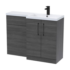 [BFLE511RH018] Bramshall Combination Vanity Unit with Basin & WC, Right Hand, 1100mm x 390mm - Choice of Colour and Handle Finish - Cutout