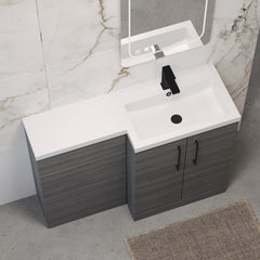 [BFLE511RH018] Bramshall Combination Vanity Unit with Basin & WC, Right Hand, 1100mm x 390mm - Choice of Colour and Handle Finish - Lifestyle 2