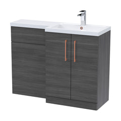 [BFLE511RH019] Bramshall Combination Vanity Unit with Basin & WC, Right Hand, 1100mm x 390mm - Choice of Colour and Handle Finish - Cutout
