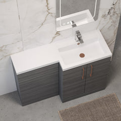 [BFLE511RH019] Bramshall Combination Vanity Unit with Basin & WC, Right Hand, 1100mm x 390mm - Choice of Colour and Handle Finish - Lifestyle 2
