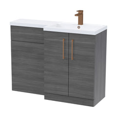 [BFLE511RH1516] Bramshall Combination Vanity Unit with Basin & WC, Right Hand, 1100mm x 390mm - Choice of Colour and Handle Finish - Cutout